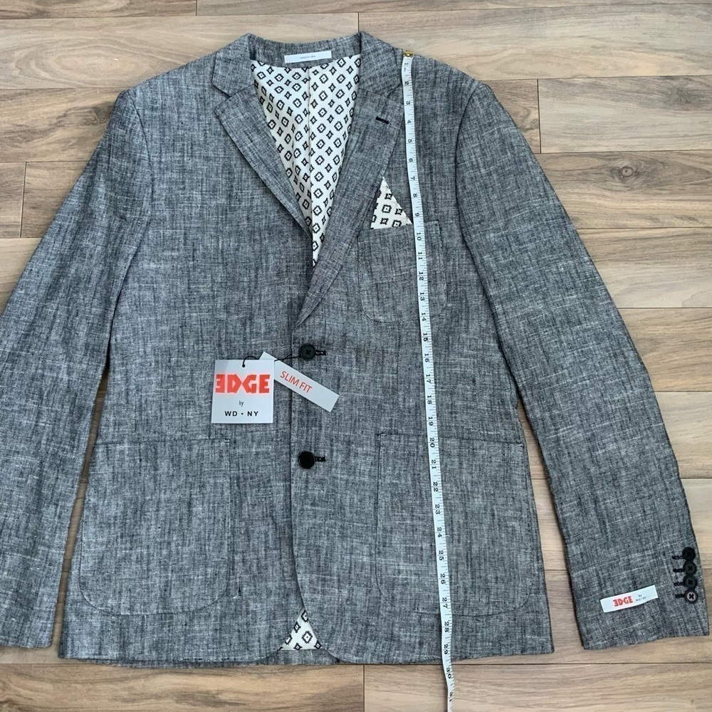 Edge By WD. NY Linen Blend Grey Blazer - Picture 2 of 8